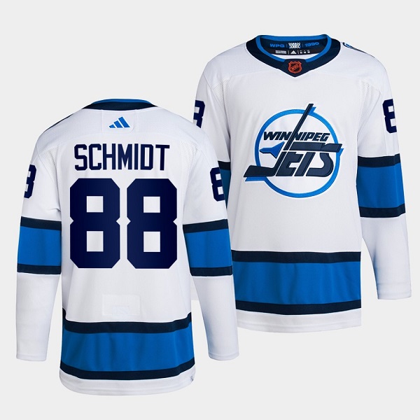 Men's Winnipeg Jets #88 Nate Schmidt White 2022 Reverse Retro Stitched Jersey